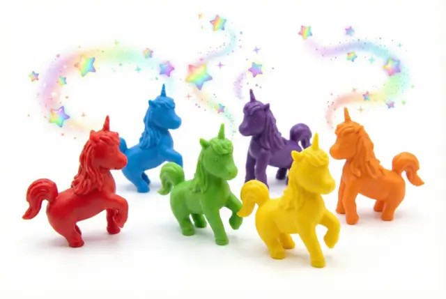 6 Licornes de Collection Rainbow Race