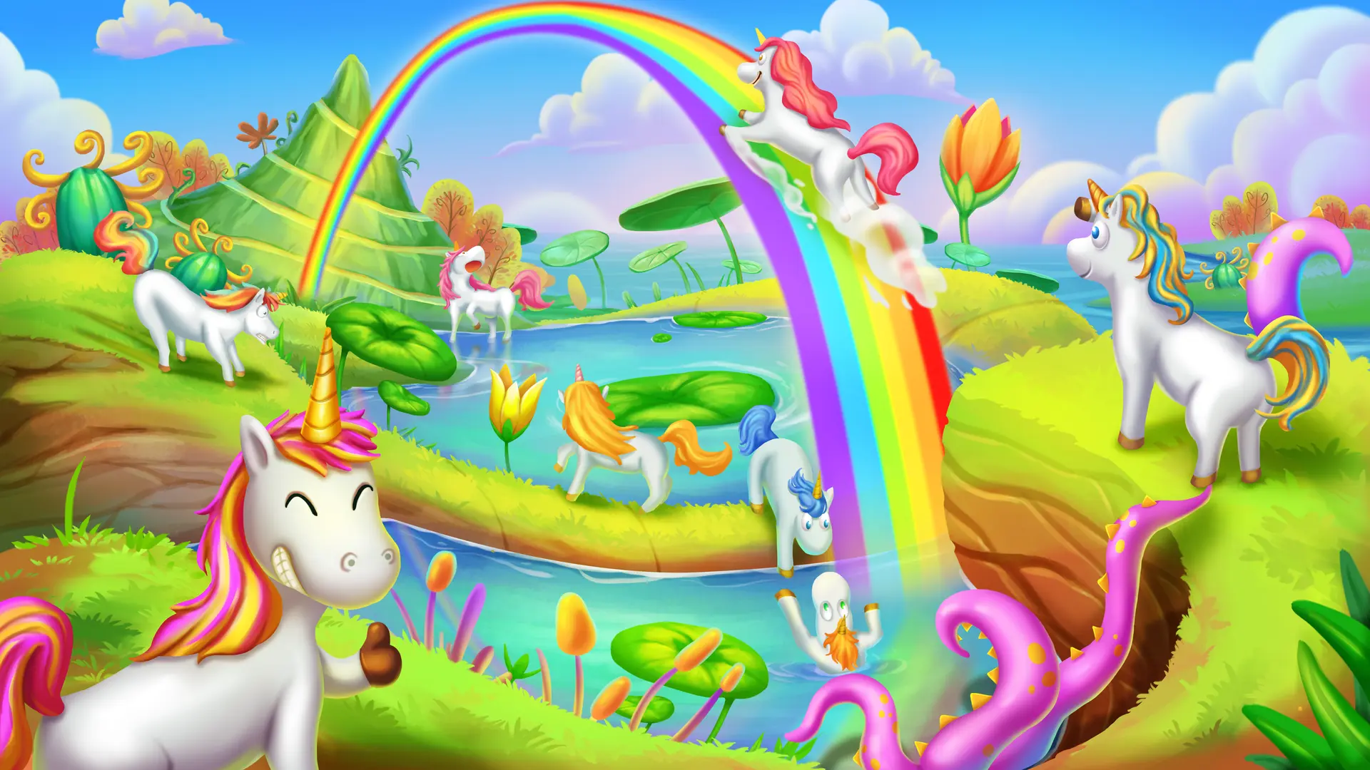 Paysage magique Rainbow Race